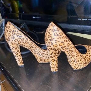 Leopard Print, Fur, Pumps with Platform